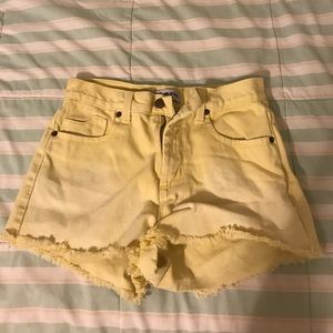 Yellow High waisted shorts
